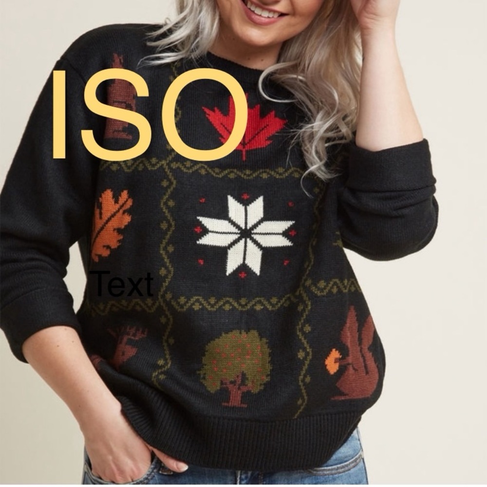 ISO Pepaloves Seasons Sweater Autumn Fall Winter Black Sweater ISO